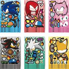 6pcs Hedgehog Anime Interactive Puzzle Tent Puzzle DIY Face Stickers, Easter, Halloween, Christmas Holiday Party Gifts. - Multicolor - View 1
