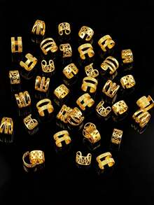 40pcs Alloy Hair Clips, Adjustable Hair Accessories, Metal Hair Rings, Dreadlock Hair Accessories, Unisex, Braid Decoration Hair Accessories, Women's Hair Clips, School Supplies - Multicolor - View 3