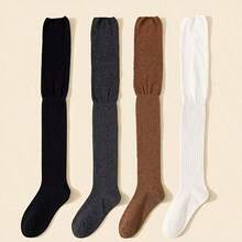 1/2/4 Pasang Kaos Kaki Wanita Selutut, Kaos Kaki Panjang Sepanjang Musim untuk Musim Semi dan Gugur, Kaos Kaki Tinggi, Anti Selip dan Tidak Menekan, Cocok untuk Musim Dingin - MultiWarna - View 14