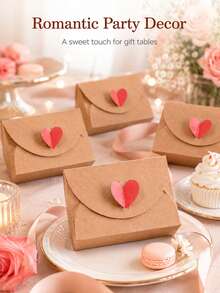 10pcs Heart-Shaped Gift Boxes, Cute Minimalist Style, Candy Perfume Party Favor Packaging, Wedding Birthday Party Celebration Table Decor, Small Gift Set - True Colors - View 2