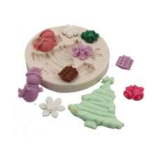1PC Christmas Tree Snowflake Snowman Silicone Mold Cake Fondant Chocolate Candy DIY Baking Tool Non-Stick Easy Release - Beige - View 7