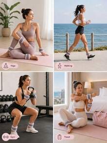 1 Pair Ankle Weights - 1.3/2.2/3.3 Lbs Per Pair, Adjustable Arm And Leg Weights, Suitable For Walking, Running, Pilates And Home Fitness, With Comfortable Straps - With Strap - View 3