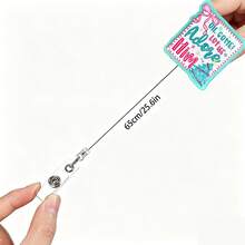 1pc Christmas Santa Claus Coffee & Pink Sauce Retractable Badge Holder Clip, Suitable For ID Cards, Doctor Badges, Nurse Badges, Teacher Name Tags And More - Multicolor - View 9