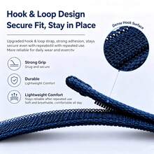1pc Fashion Casual Deep Blue Braided Watch Band Compatible With Google Air Breathable Sports Hook And Loop Nylon Smart Watch Accessory, Suitable For Multiple Occasions Outdoor Travel Party Commute, Ideal Gift For Birthday Valentine's Day Back To School Season - Dark Blue - View 3