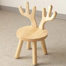 1pc Solid Wood Stool, Wooden Photography Prop, Creative Small Bench, Cute Rabbit Ear Solid Wood Stool, Simple Shoe Changing Bench, Modern Cute Animal Design Chair, Suitable For Room Decoration, Studio Photography Prop, Living Room, Bathroom, Kitchen, Classroom, Cute And Portable - Multicolor - View 9