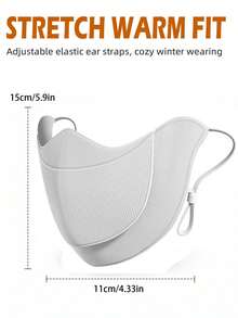Autumn/Winter Warm Face Mask, With Flip-Up Drinking Hole, Adjustable Elastic Ear Loops, Windproof Warm Face Mask, Suitable For Daily Outdoor Wear - Multicolor - View 6