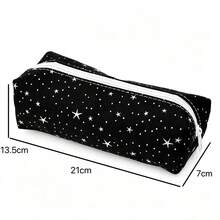 Star Polka Dot INS Minimalist Cute Canvas Pencil Case, Highly Attractive Large Capacity Zipper Student Stationery Storage Bag - Star Pencil Case - View 5