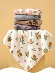 Floral Pattern Dish Cloth - Quick Drying, Thickened & Extra Wide Kitchen Towel. Soft & Breathable, Suitable For Bath Towels, Car Polishing Pads, Dishwashing Or Glass Cleaning. - Multicolor - View 5