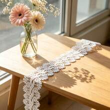 Retro Embroidered Lace Ribbon Tassel Lace Trim, 1.73 Inches Wide. Lace Decorative Technique. Suitable For DIY Embroidered Bed Skirts, Wedding Party Decorations, Jumpsuits, And Craft Decorations | Embossed Design | Decorative Item - Multicolor - View 2