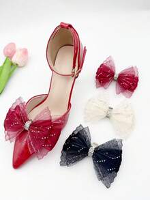 2 buah Jepit Sepatu Pita Kain Elegan yang Dapat Dilepas - Sempurna untuk Pernikahan, Pesta Pengantin, dan Sepatu Hak Tinggi - MultiWarna - View 4