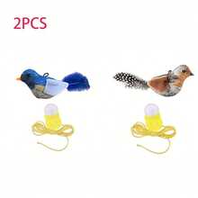 1/2/3 Pcs Cat Toys - Realistic Chirping Birds, Self-Amusement To Relieve Boredom, Interactive Cat Toy, Hanging Squeaky Simulation Bird Plush Toy, With Artificial Feathers, Kitten Chirping Bird Toy, Feather Color And Length May Vary - Multicolor - View 12