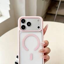 Acrylic Soft-Touch High Transparency Magnetic Shockproof Phone Case, Cute Shock-Absorbing Camera Lens Protection Cover, Soft Ultra-Thin Protective Case, Compatible With IPhone 18 17 16 15 14 13 Pro Max 18 Pro Max 11 Phone Case, Various Holiday Gifts - Pink - View 2