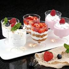50pcs Mini 60ml Plastic Dessert Cups - Cute Mini Dessert Cups - Perfect For Mousse, Pudding And Appetizers - Perfect For Weddings, Parties And Events - Event Tableware - Clear - View 1