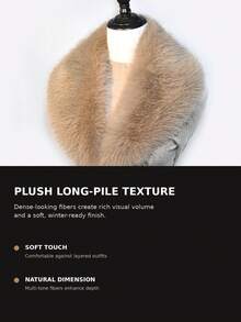 1pc Casual Faux Fur Collar Autumn/Winter Women Coat,Beach,Holiday - Multicolor - View 11