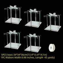 1/2/5PCS Transparent Gift Box - Available In Multiple Styles, It Can Be Used For Packaging Flowers And Shoes. Suitable For Various Festivals, Celebrations And Outdoor Gatherings, And Can Be Used Throughout The Year.(Includes Ribbons) - A - View 40