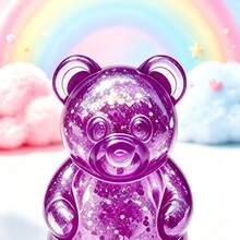 1PC Glitter Bear Squishy Toy, Super Soft Slow Rebound Stress Relief Toy, Sequin Filled Cartoon Bear Desktop Healing Decor - Multicolor - View 6