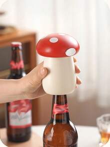 2 In 1 Can Opener Cute Mushroom Multi Functional Automatic Beer Kitchen Press Lid Beer Corkscrew Tools Portable Kitchen Accessories Bar Gadgets - Multicolor - View 9