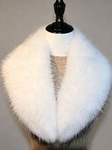 1pc Casual Faux Fur Autumn/Winter Women's Coat With Collar Accessory - Multicolor - View 7