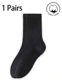 1/5/10/20 Pairs Of Men's Mid Cotton Socks,Black Breathable Boys' Socks,Autumn/Winter/Spring/Summer,Soft, For Sports/Daily - Multicolor - View 12