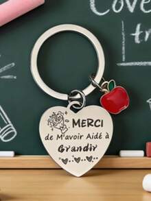 1pc/6pcs/15pcs/24pcs Teacher Gift Keychain Ideal Gift Graduation Gift Back To School Gift Birthday Gift Christmas Gift - Silver - View 4