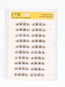 80簇免膠假睫毛 棕色 長度10-12mm 自然逼真韓系風格 初學者易佩戴 睫毛接長 簇裝假睫毛 單簇假睫毛 睫毛 假睫毛 卡通風 Cosplay - C - 查看 3