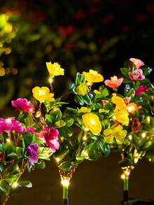 1pc Rhododendron Solar Light, Garden Light, Waterproof Solar Light With Colorful Artificial Rhododendron Flower, Suitable For Decorating Yard, Path, Patio, Porch And Lawn - Azalea - View 11