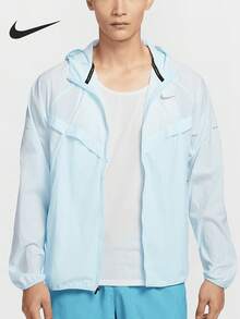 Jaket Olahraga Lari Berkerudung Pelindung Matahari Pria Nike Asli Baru HV4549-474 - HV4549-474 - View 1