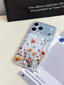 1pc Transparent Beautiful Floral Pattern Full Lens Protection Anti-Fall Anti-Collision Personalized Phone Case Compatible With Iphone 16 Pro Max 17/16/15/14/13/12/11 Air - Multicolor - View 3