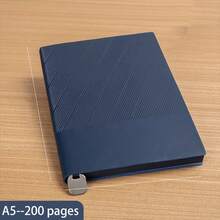 1pc A5 Diagonal Textured Soft Faux Leather Cover Notebook, Multiple Colors Available, Minimalist Business Style, Rounded Edge Binding With Bookmark Design, Waterproof And Wear-Resistant Cover, Soft Touch, Thick Paper For Smooth Writing, Portable, Suitable For Meeting Notes, Classroom Notes, Work Planning - Multiple Styles - View 7