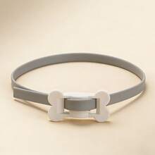 White - Large Silicone Pet Collar With Adjustable Buckle - White - View 7