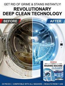 jakehoe Count Washing Machine Cleaner Tablets, Deep Clean Formula For Top Load & Front Load Washers, Removes Odor, Hard Water Stains, Lime Scale, Soap Scum, Lint, Leaves Fresh Scent, HE Compatible, Easy Use, ,New And Oldmodels Will Beshipped Randomly. - Multiple Forms - View 10