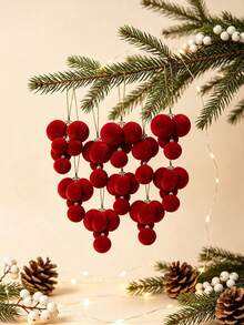 1 Set Christmas Ball Ornaments, Suitable For Holiday Parties, Velvet Christmas Ball Ornaments, Applicable For Christmas Tree, Window Decoration And Indoor Home Decor - A - View 5