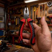 6 Inch Steel Wire Pliers, Needle Nose Pliers, Classic Red & Black Color Scheme | Thick Anti-Slip Handle, Comfortable Grip And Effort-Saving | Powerful Cutting Multi-Function Home Repair Tool | Practical Hardware Gift - 6 Inches - View 3