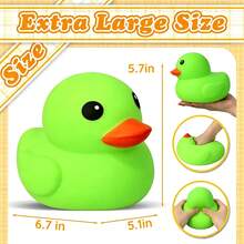 1 pièce Jouet anti-stress canard vert extra large, doux et moelleux, parfait pour les fêtes, les cadeaux d'anniversaire, Halloween, Thanksgiving, Noël, la fête du travail, la rentrée scolaire, les cadeaux de fête, squish croustillant, squish beurre croustillant, à presser, balle slushy, jouet anti-stress moelleux, squish dumpling, Toys Army, fournitures scolaires - Multicolore - Voir 2