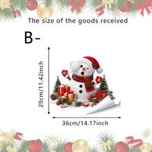 1/3pcs Cute Snowball Winking Snowman Static Cling Stickers, Cat And Squirrel Designs, Double-Sided Visible And Reusable, Suitable For Home, Shop, Cafe, Holiday Party Glass Window Decoration, Christmas Decor - Multicolor - View 13