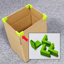 4pcs Printed Carton Corner Right Angle Clips,Corrugated Box Edge Reinforcement Fixing Clamps For Box Reuse & Storage Bucket Making,Autumn Home Decor,Christmas Decor Home - Multicolor - View 6