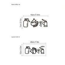 Minimalist Cartoon Hand Washing Faucet & Soap Dispenser Small Pattern Wall Stickers, Decorative Self-Adhesive Removable PVC Wall Decals For Living Room, Dining Room, Bedroom, Bathroom - Black - View 7