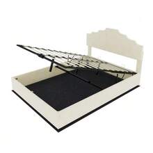 Modern Minimalist Upholstered Bed, Comfortable And Soft Headboard, Multifunctional Bedroom Furniture, High Box Spring Bed Frame With Gas-Pressure Spring, Including 140*200cm Mattress. - 米色 - 查看 10