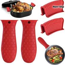 Silicone Pot Handle Cover, Heat Resistant Non-Slip Honeycomb Pattern Grip Sleeve, Universal Cast Iron Pan Handle Protector For Kitchen Cookware - Blue - View 7