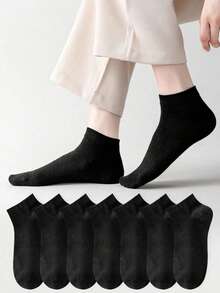 20/3/5-Pair Pack Of Black Student Socks, A Must-Have For Back To School, Soft Casual Mid-Calf Socks, Comfortable Everyday Sports Socks. - Black - View 5