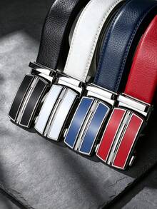 1pc 3.5cm Wide Black & White Belt, Unisex Style, Alloy Buckle, Stitched, Colorful Belt Body, Automatic Buckle, Suitable For Daily Use - Multicolor - View 9