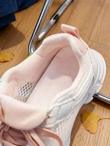 Girls Kids Sneakers Hook-And-Loop Strap Lace-Up Slip-On Low Top Structure - Pink - View 8