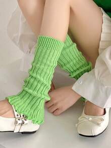 1 Pair Women's Candy Color Leg Warmers, Comfortable Casual Leg Warmers For Autumn/Winter, Cozy - Multicolor - View 17