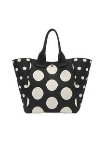 Classic Color-Block Polka Dot Casual Versatile Artistic Bucket Bag, Multi-Functional Daily Commute Handbag, Suitable For Niche Shopping And Dating - Black - View 4