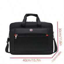 1pc Men's Business Travel Bag, Vintage Crossbody Handbag Design, Large Capacity Shoulder Bag, Zipper Closure Adjustable, Commute Shopping Daily Multi-Functional - Black - View 13