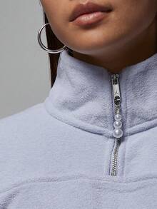 Nike Genuine JORDAN Women's Stand Collar Short Loose Pullover Sweatshirt HV0327-057 - HV0327-057 - View 3