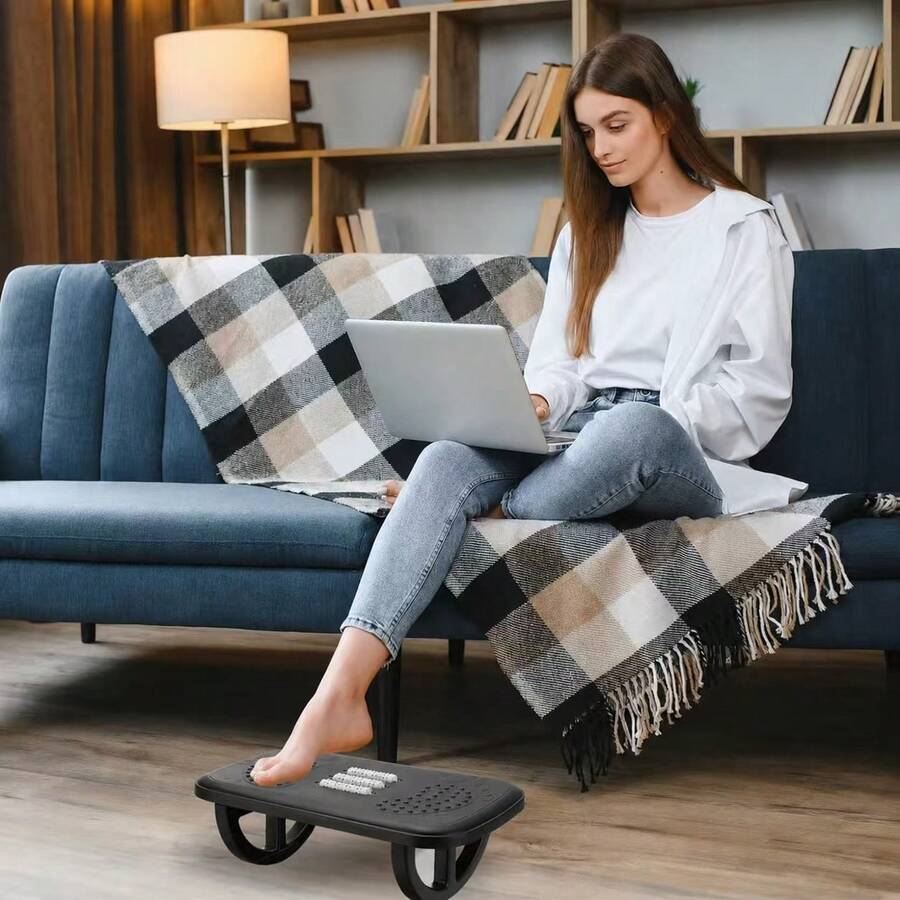 Footrest Chair, Height Adjustable Seat With Rolling Massage Function, Suitable For Under Desk, Computer Gaming, Office Chair Support And Foot Support Under Workstation - Multicolor - View 1