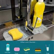 1pc Silicone Faucet Splash Mat, Waterproof And Non-Slip Design, Trimmable Narrow Edge, Soft And Durable Kitchen Sink Accessory, Suitable For Bathroom Sinks And Kitchen Sinks, Ideal For Daily Home Use And Countertop Protection - Multicolor - View 4