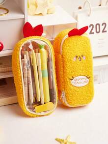 Fun Shrimp-Shaped Vertical Pencil Holder, Minimalist Large Capacity Stationery Bag Suitable For Students And Office Workers, Multi-Functional For Storing Stationery, Cosmetics And Tools. High-Quality Large Capacity Pencil Case, Desk Accessory, Valentine's Day Gift, Student Supplies, Campus Entertainment, School Prizes And Teacher Classroom Essentials. - Cartoon Pencil Case - View 4