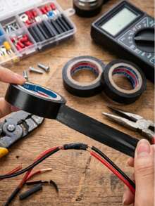 10/5/1pc PVC Electrical Insulating Tape, Black Vinyl Cold Resistant Electrician Tape, Waterproof Flame Retardant Wire Insulation Wrap For Home Auto Industrial Wiring Repair Cable Management Supplies - Multiple Styles - View 1